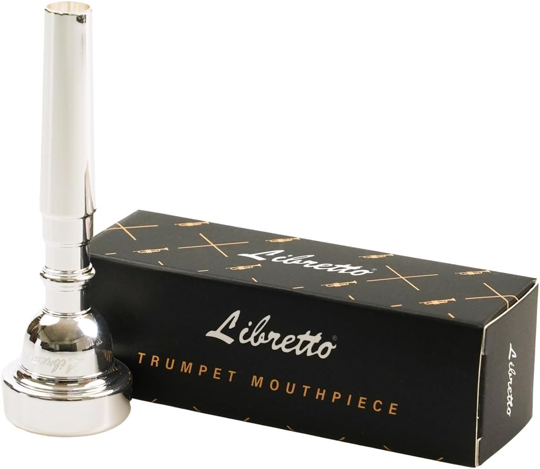 Libretto 3C Trumpet Mouthpiece, 2μm Silver Plated, Enhances Tone & Projection, Fits C & B♭ Trumpets, Ideal for Advanced Players