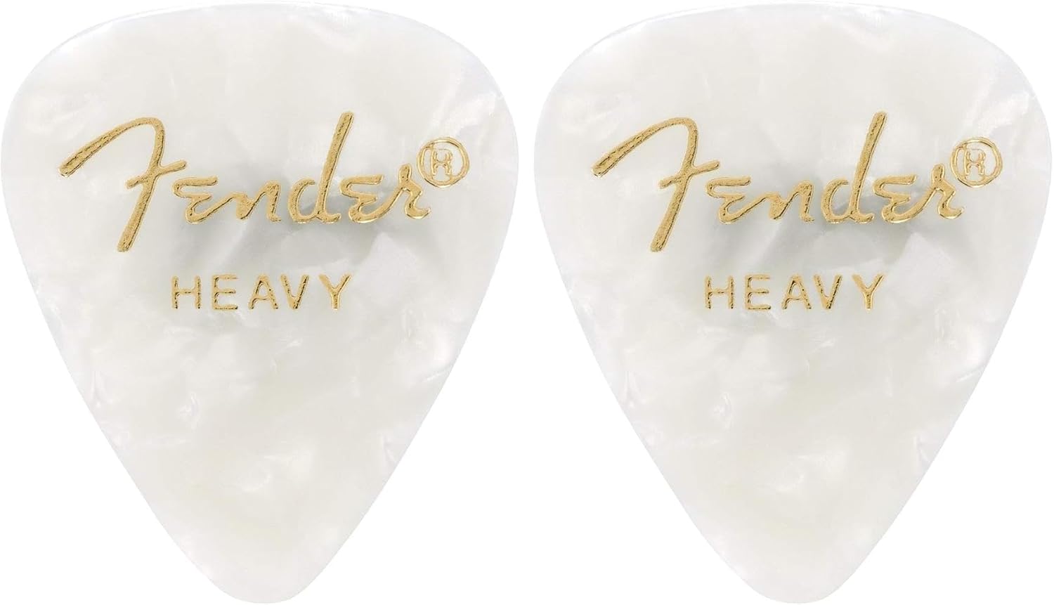 Fender Premium Celluloid Guitar Picks 351 Shape, White Moto, Thin, 12-Pack