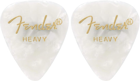 Fender Premium Celluloid Guitar Picks 351 Shape, White Moto, Thin, 12-Pack