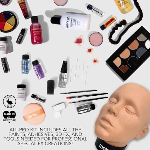 Mehron Makeup Special FX Set for Halloween, Horror, & Cosplay (Practice Head Included)