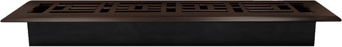 Decor Grates AJH212-RB Oriental Floor Register, 2x12 Inches, Rubbed Bronze Finish