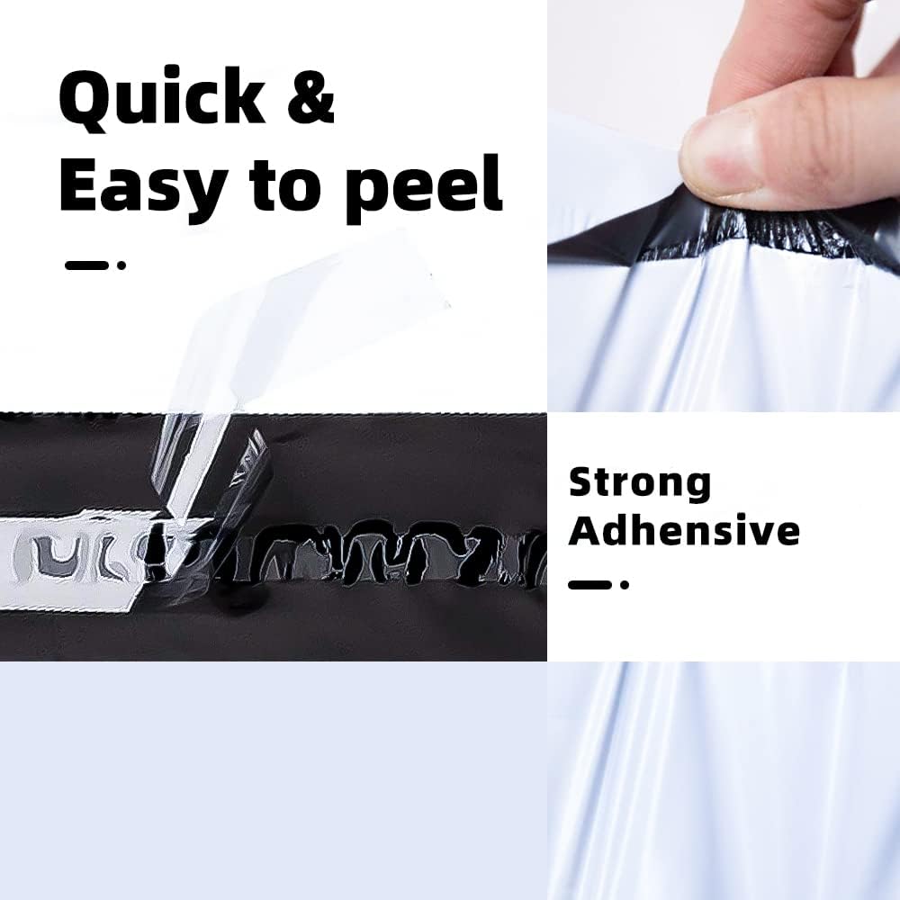 POLYSELLS 500 Pack 10x13 Inch Poly Mailers Shipping Envelopes, Strong Adhesive Sealing, Waterproof, and Tear-resistant Postal Mailing Bags for Clothing, Books, and Accessories White