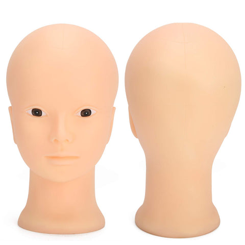 19.3in 3D Make Up Practice Training Head, Lash Mannequin Head, Soft Silicone Lash Extension Kit, Cosmetology Doll Face Head for Training Makeup and Eyelash Graft (No Makeup)