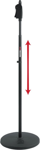 Gator Frameworks Microphone Stand with 12" Weighted Base and Deluxe Soft Grip Squeeze Height Adjustment, (GFW-MIC-1201)