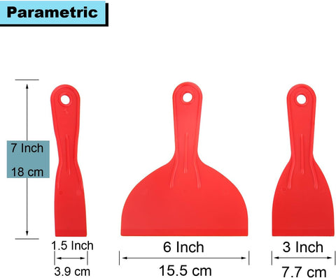 3 Pcs Putty Knife,Flexible Plastic Paint Scraper Tool for Spackling