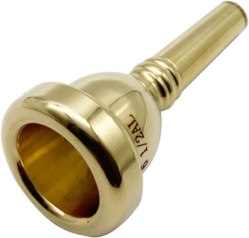 Missmore Trombone Mouthpiece 6 1/2AL Gold，Gold Plated