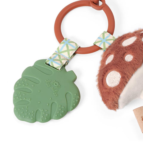 Itzy Ritzy Baby Teething Toy with Lovey, Infant Toy for 0+ Mos (Mushroom)