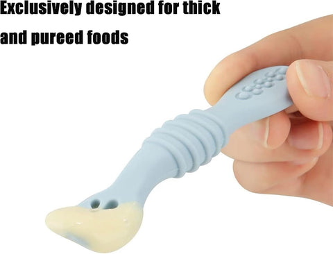 PandaEar 7 Pack Silicone Baby Feeding Spoon, Baby Led Weaning
