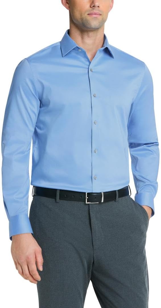 Van Heusen Men's Dress Shirt Slim Fit Ultra Wrinkle Free Flex Collar Stretch
