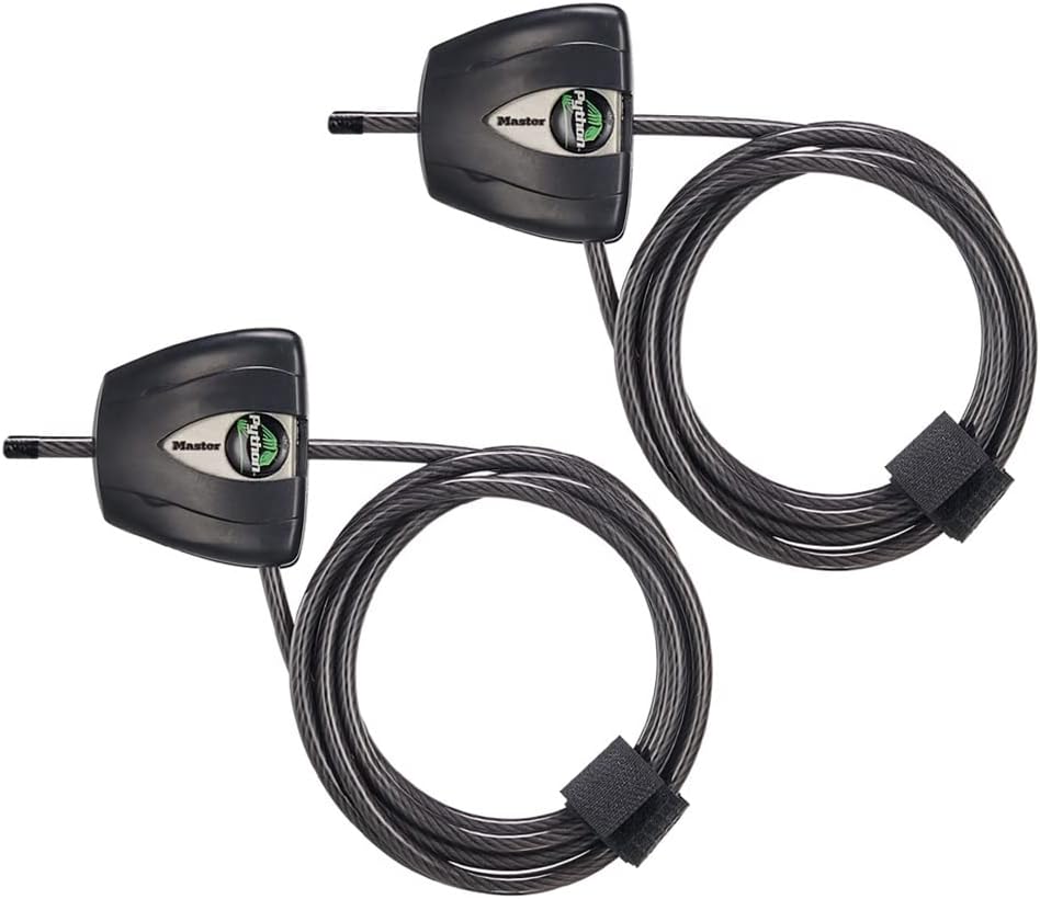 Master Lock Python Cable Lock Heavy Duty, Keyed, Anti-Theft 2-Pack, 8417TEC