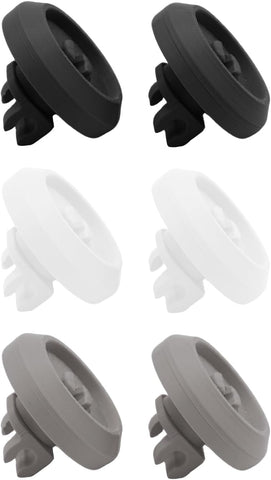 Dishwasher Rack Wheels Compatible with Miele, Durable PETG Replacement Rollers with Brackets (Black)