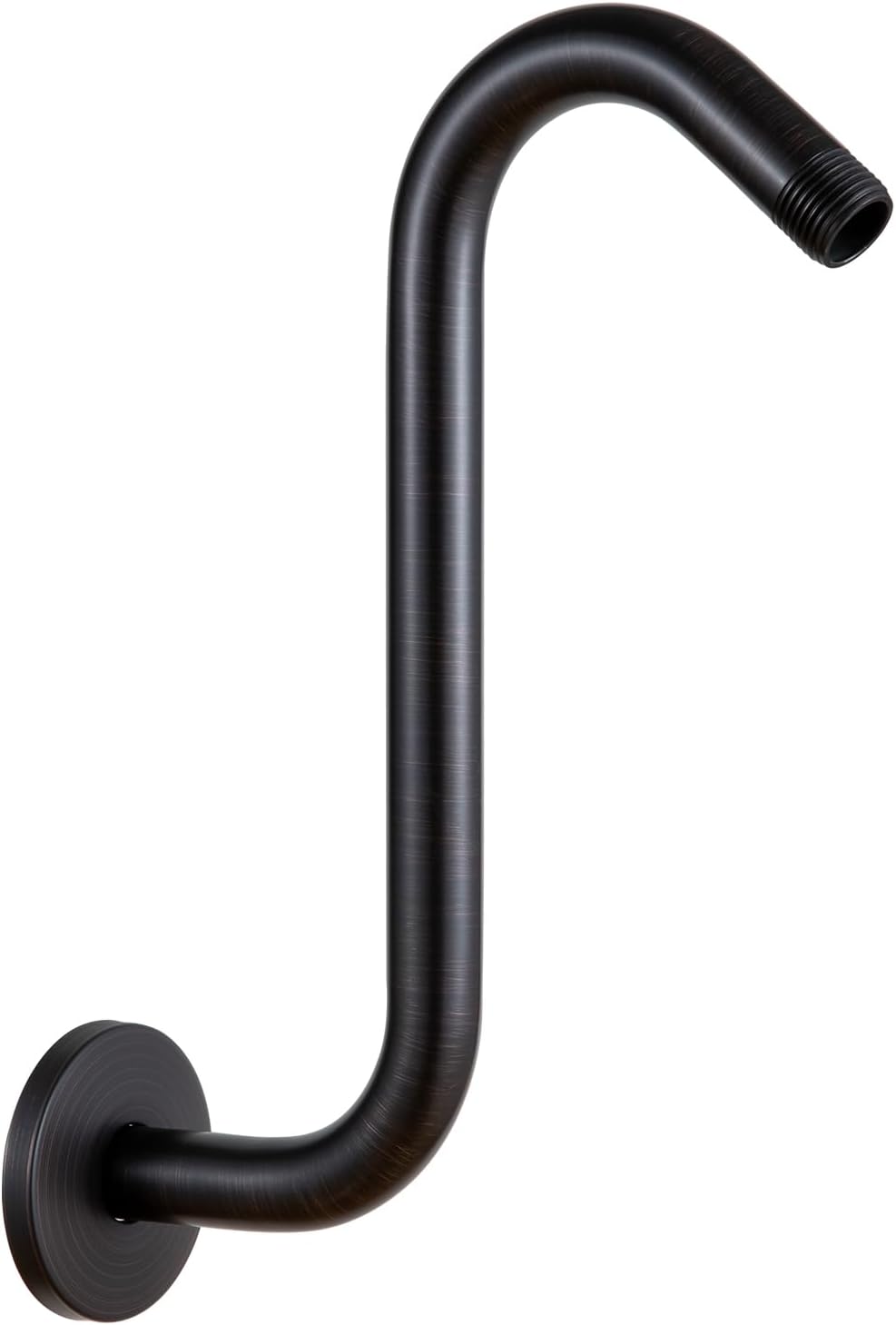 OFFO Shower Head Extension Arm 10 in, Oil Rubbed Bronze S Shaped Arm With Flange High Rise Goose Neck Shower Extension