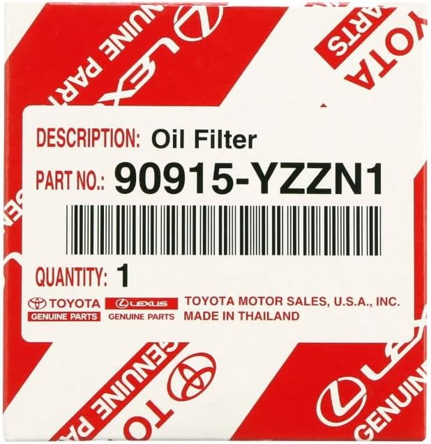 Toyota Genuine Oil Filter, 90915-YZZN1, OEM Engine Filter for Toyota and Lexus