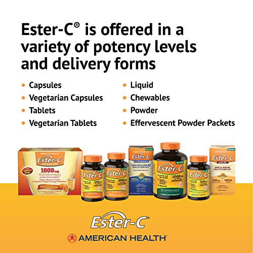 American Health Ester-C with Citrus Bioflavonoids Capsules - Gentle On Stomach, Non-Acidic Vitamin C - Non-GMO, 500 mg, 240 Count (Pack of 1), 120 Servings