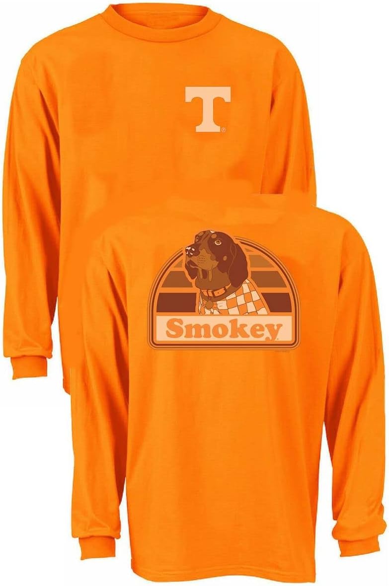 Tennessee Vols Men's Orange 2 Sided Smokey Portrait Long Sleeve T Shirt