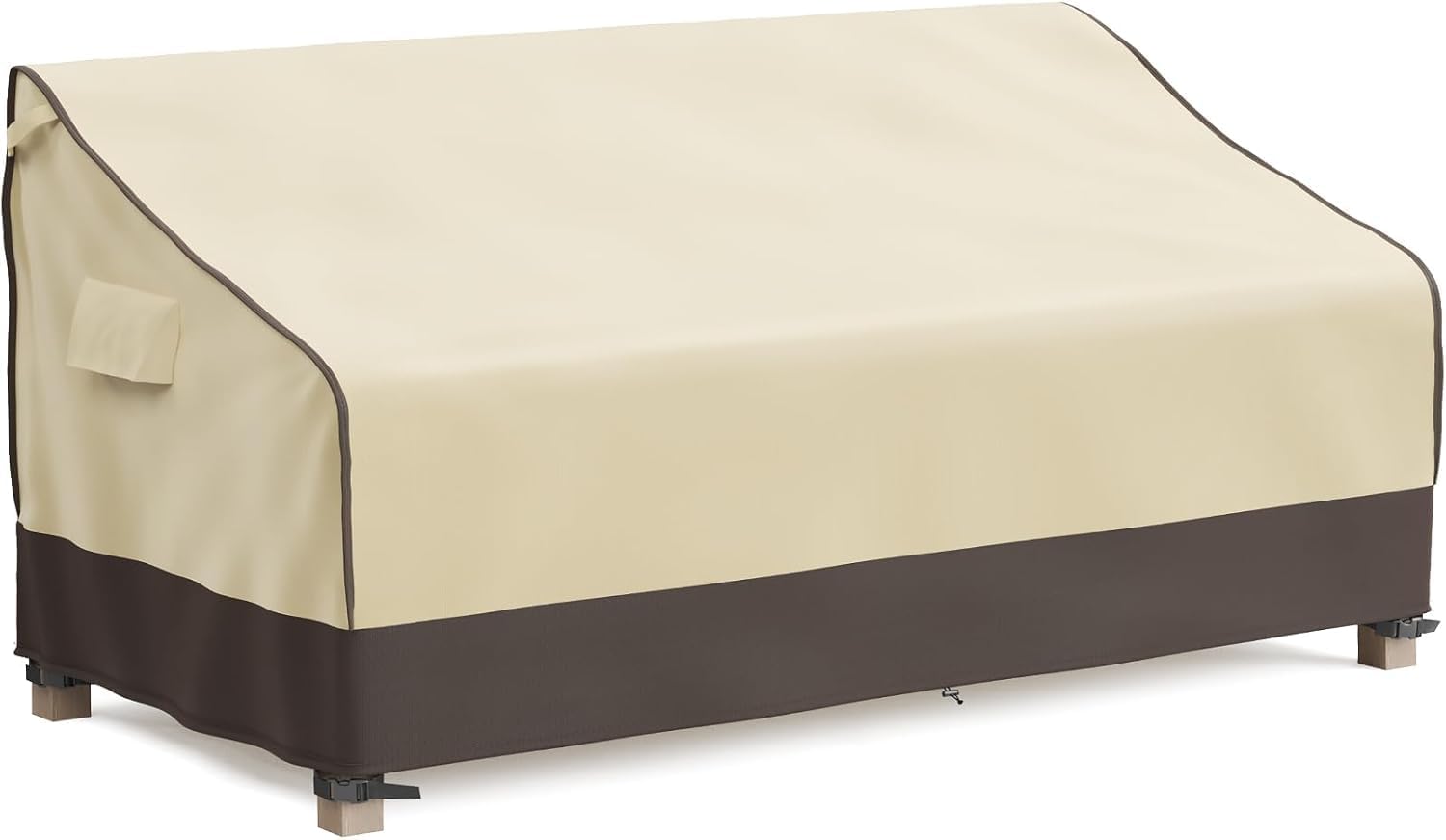 MR. COVER 4-Seater Outdoor Couch Cover Waterproof, 104 Inch Patio Furniture Covers Waterproof with All Weather Protection, Heavy Duty Outdoor Sofa Covers with Air Vent and Handles, Brown & Khaki