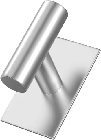 VAEHOLD Wall Towel Hooks, Heavy Duty Sticky Holder Waterproof Towel Hooks for Hanging Coat, Clothes, Closet Hook Wall Mount for Kitchen (Silver, 6 Pack)