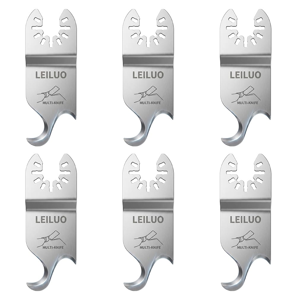 LEILUO 6Pcs Oscillating Tool Hook Blade, Multi Tool Hook Knife Blade Set