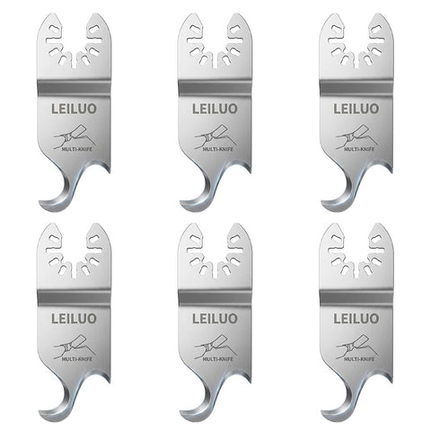 LEILUO 6Pcs Oscillating Tool Hook Blade, Multi Tool Hook Knife Blade Set