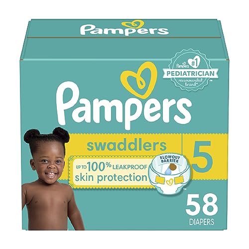 Pampers Swaddlers Diapers - Size 5, 58 Count, Ultra Soft Disposable Baby Diapers