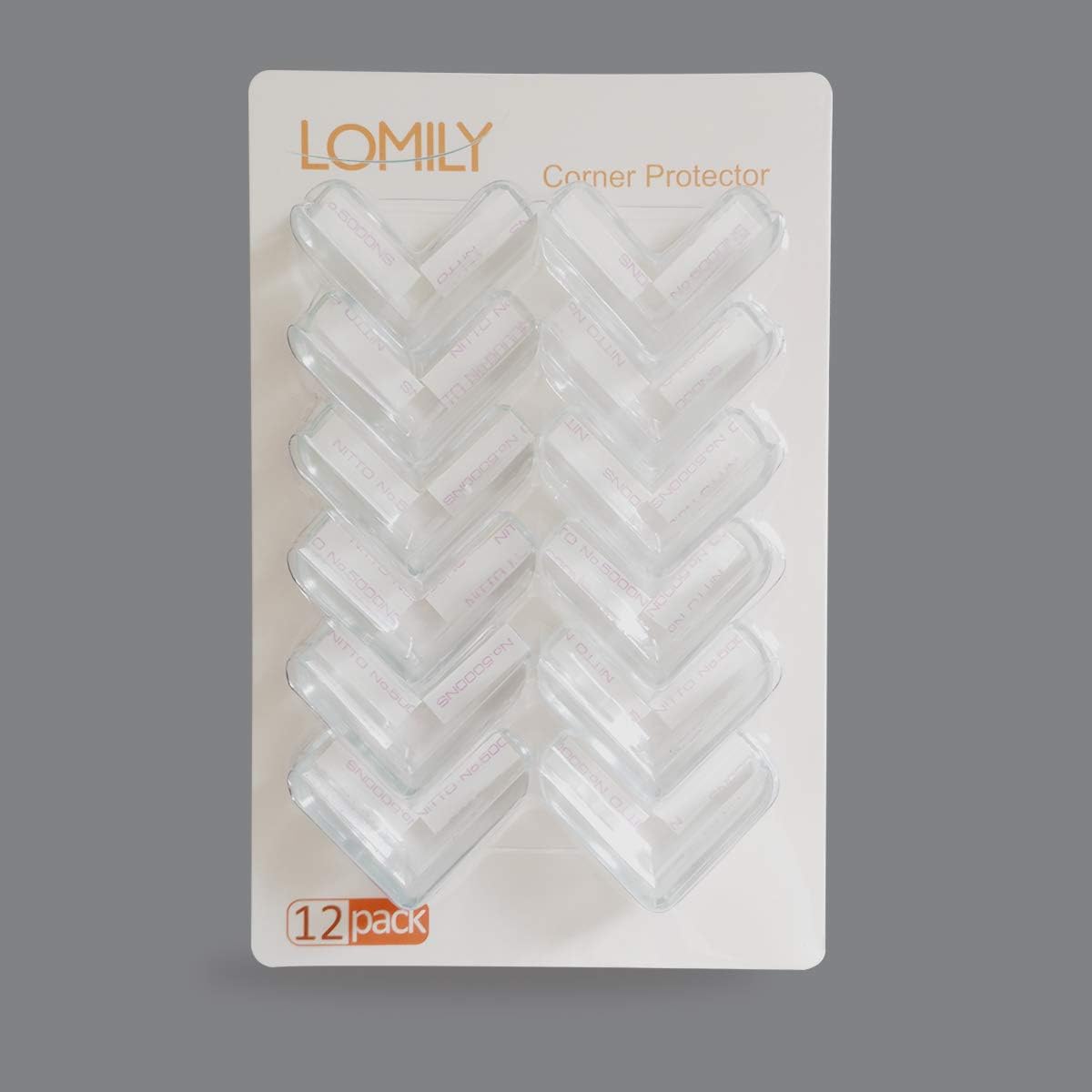 LOMILY Clear Corner Guards(12 Pack),Table Corner Protectors,Clear Edge Safety Bumpers,High Resistant Adhesive Gel,Corner Protector for Baby,Kids,Furniture,Cabinet,Glass,Coffee Table,ect.
