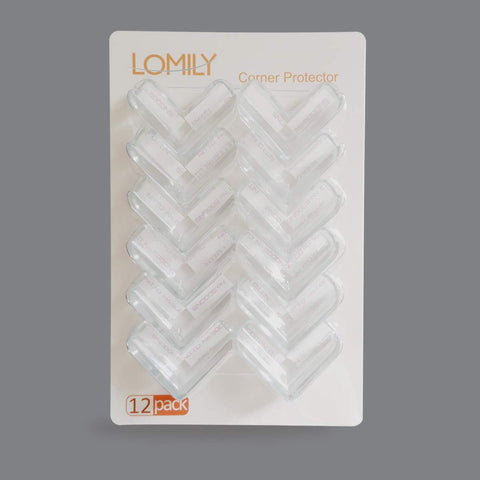 LOMILY Clear Corner Guards(12 Pack),Table Corner Protectors,Clear Edge Safety Bumpers,High Resistant Adhesive Gel,Corner Protector for Baby,Kids,Furniture,Cabinet,Glass,Coffee Table,ect.