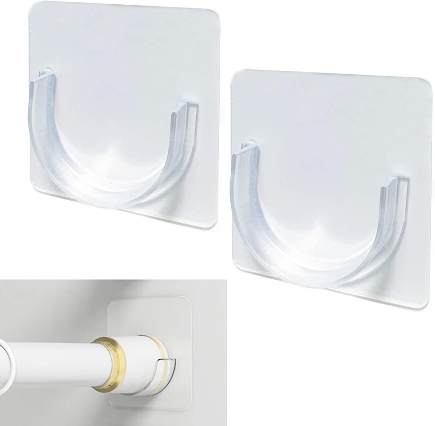 Venupple Shower Rod Holder, 4 Pack Tension Curtain Rod Bracket No Drilling