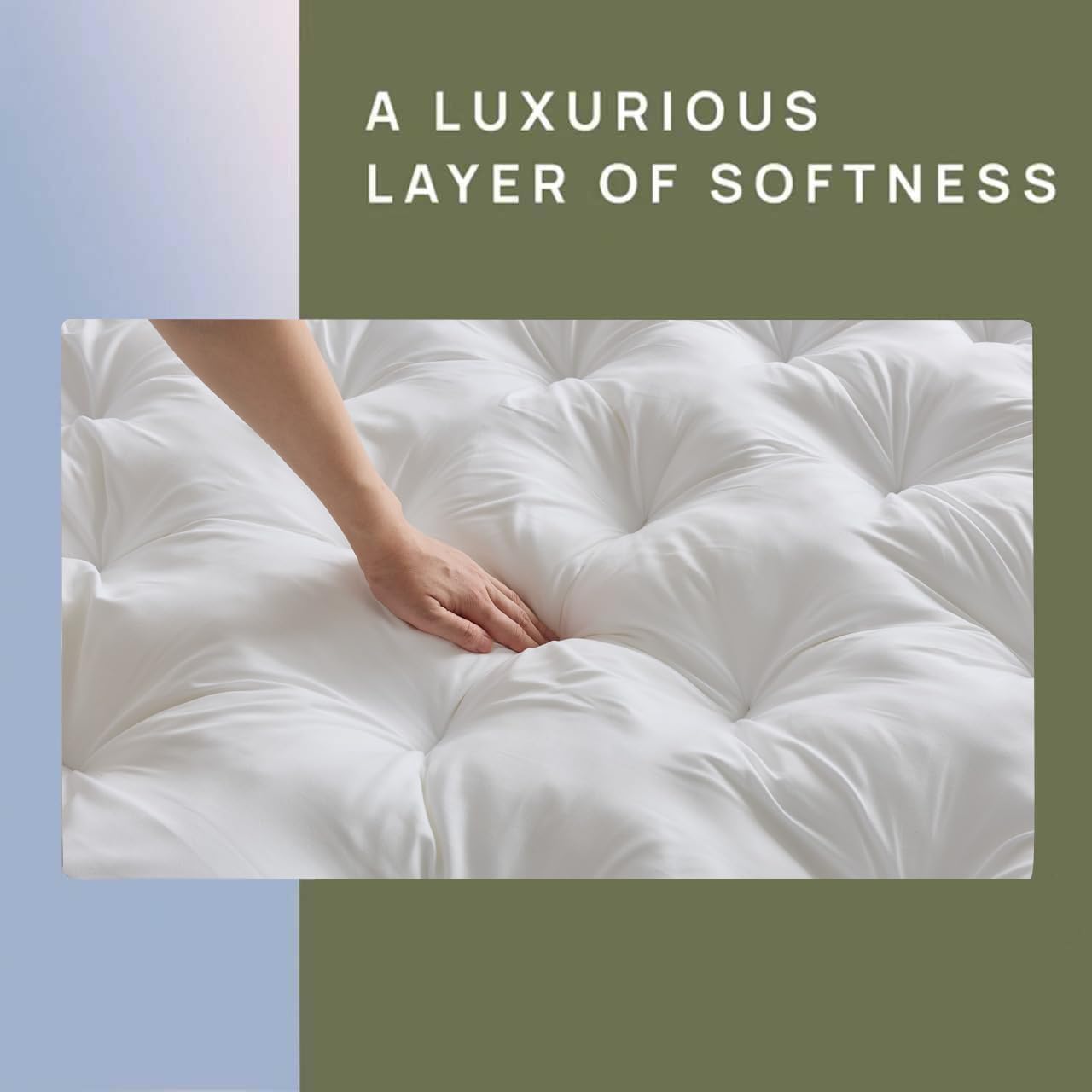 SHOUREN 5 Inch Memory Foam Mattress Topper King for Back Pain Relief
