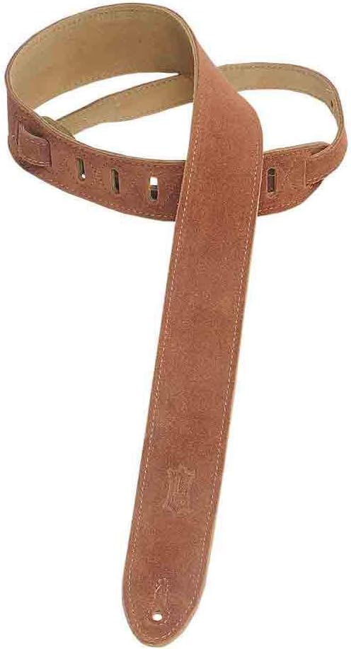 Levy's Leathers Simply Suede Series 2" Guitar Strap with Loop and Ladder Height Adjustment, Brown (MS12-BRN)