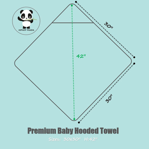 HIPHOP PANDA Ultra Soft Hooded Baby Towel - 2-Layer Thick 500GSM Absorbent