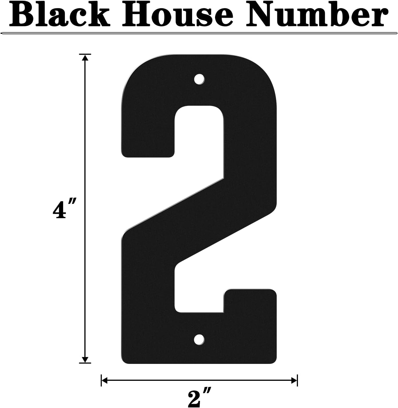 4 Inch Metal House Numbers, Metal Address Numbers, Modern Black House Number for Outside, Outdoor Address Number for Apartment Home Street Office Mailbox (2)