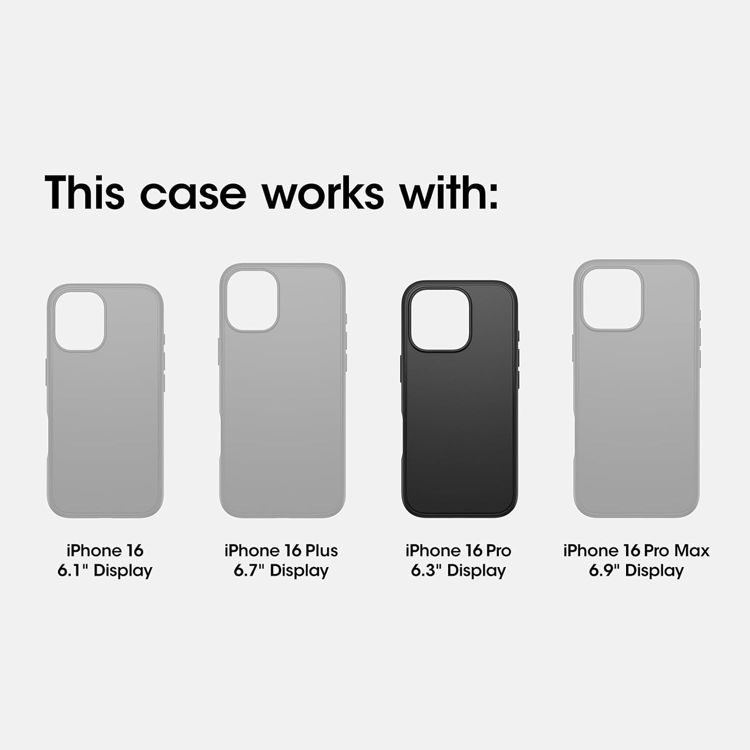 OtterBox iPhone 16 Pro Commuter Series Case - Black, Thin & Protective iPhone Case, Dual-Layer, Impact Absorbing iPhone Case
