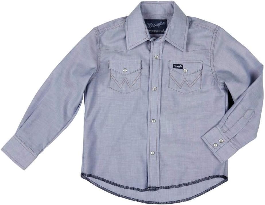 Wrangler Boy's Long Sleeve White Snap Shirt