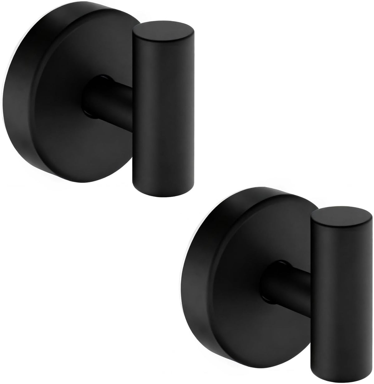Waterproof No-Drilling Suction Cup Shower Hooks, Matte Black