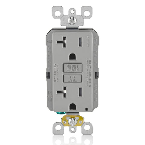 Leviton GFNT2-W Self-Test SmartlockPro Slim GFCI Non-Tamper-Resistant Receptacle with LED Indicator, Wallplate Included, 20-Amp, White