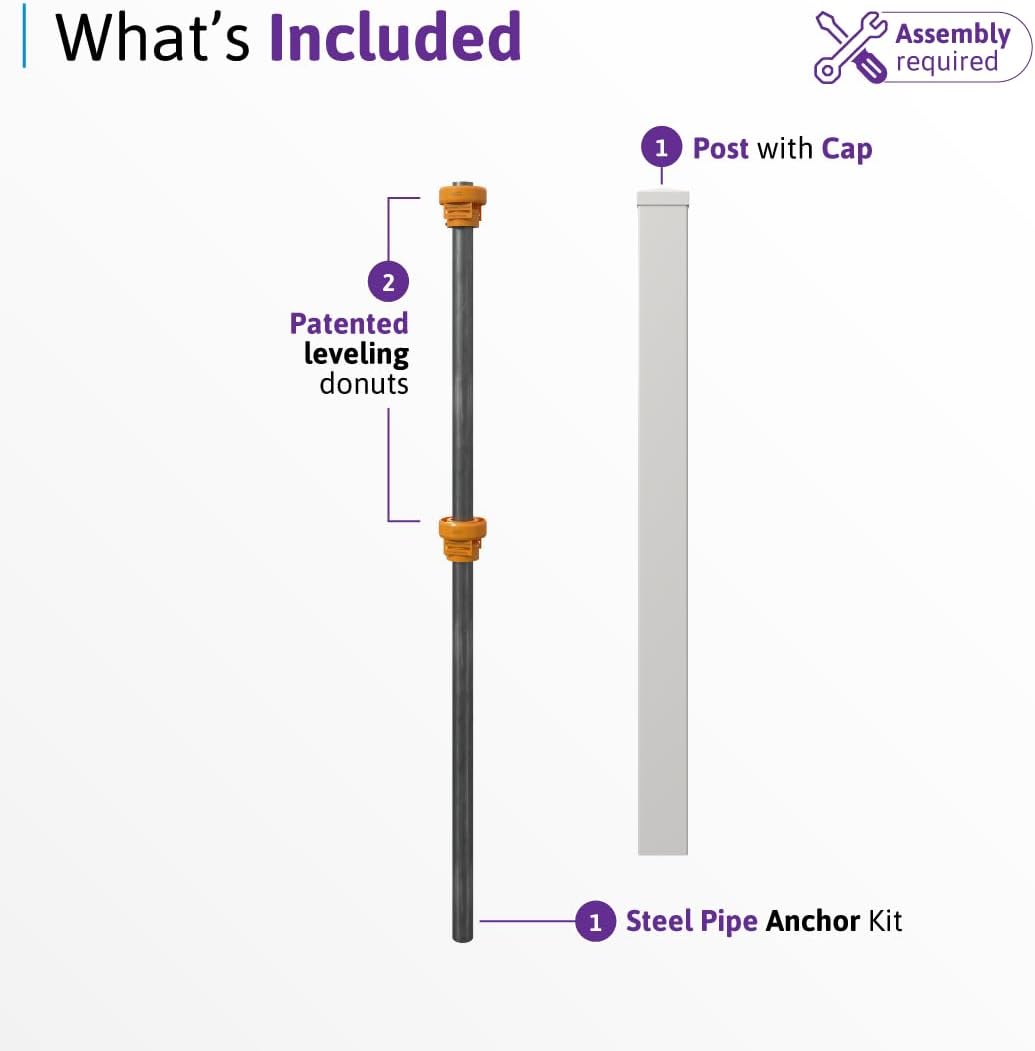 WamBam 4ft White Vinyl Finishing Post
