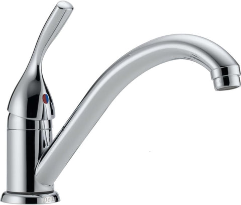 Delta Faucet Classic Single-Handle Kitchen Sink Faucet, Chrome Kitchen Faucet, Kitchen Sink Faucet Single-Hole, Chrome 101-DST