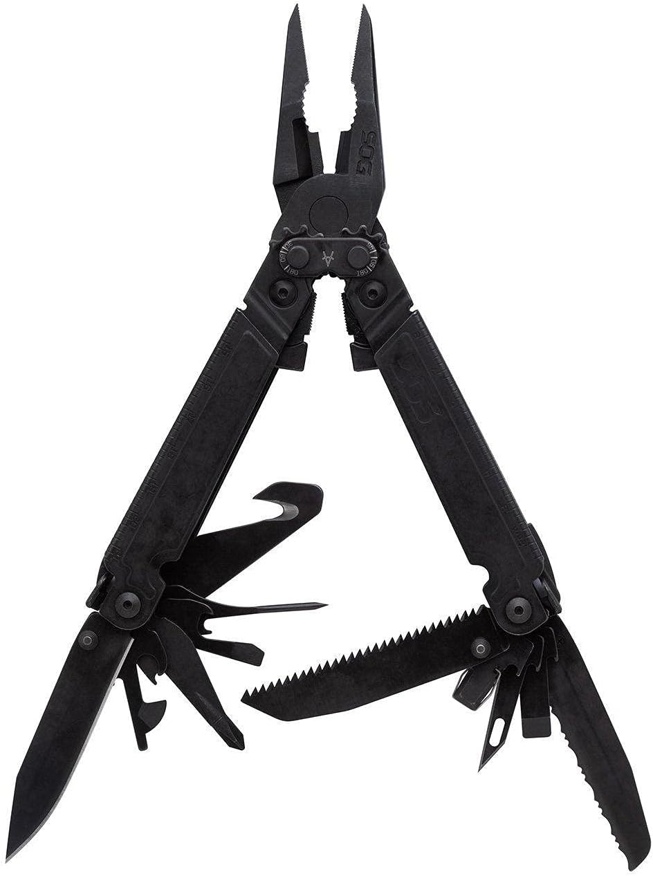 SOG PowerAccess Assist Full-Sized Well-Rounded Daily Use Multi-Tool | One-Handed Assisted Opening | 21 Tools, Black