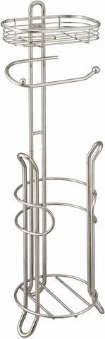 SunnyPoint Bathroom Heavyweight Toilet Tissue Paper Roll Storage Holder Stand with Reserve and Shelve, The Reserve Area Has Enough Space to Store Mega Rolls. (SN)