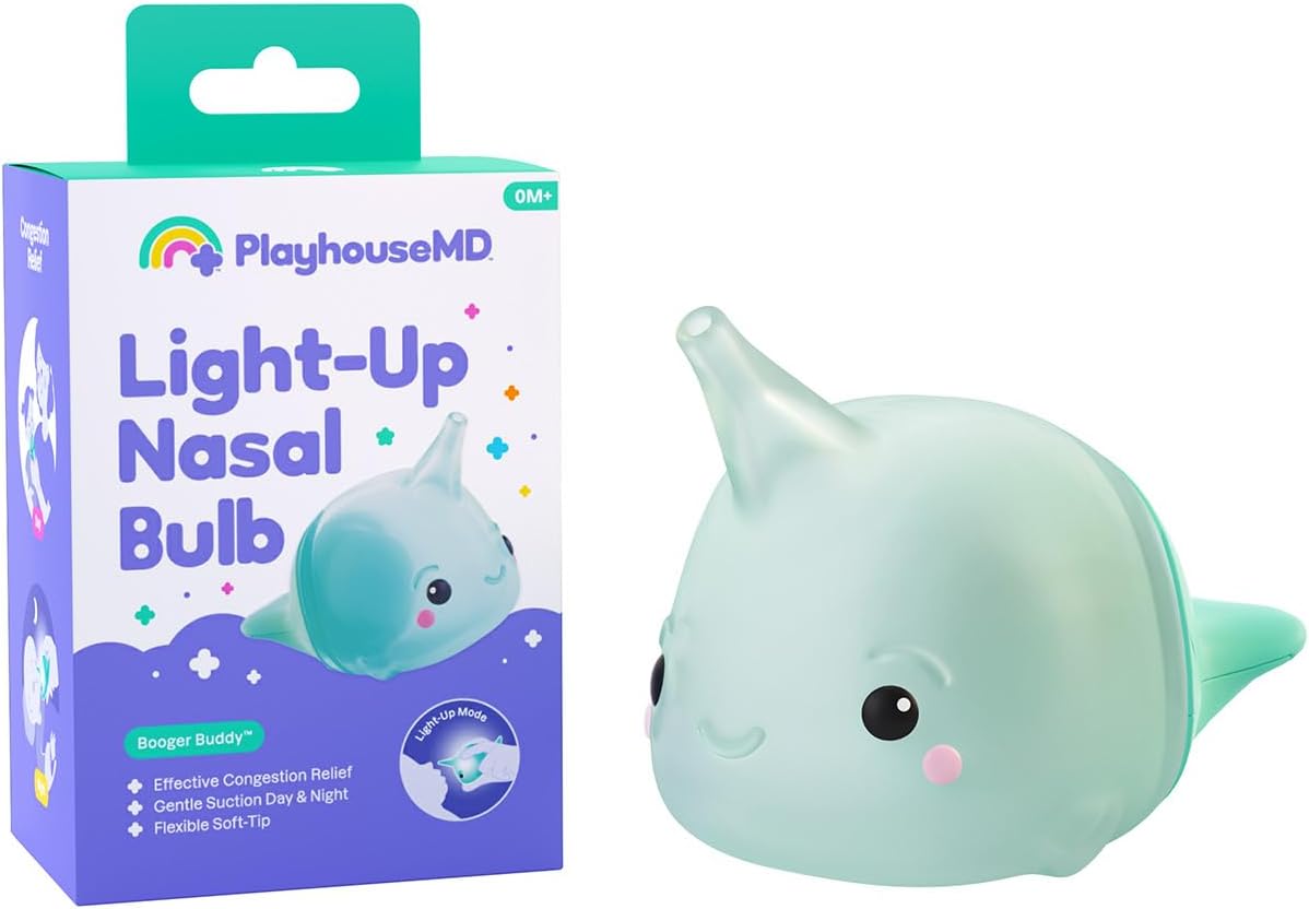 Playhouse MD Baby & Kids Nasal Aspirator, Nose Sucker with LED, Narwhal