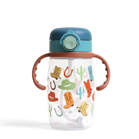 Itzy Ritzy Sippy Cup for Toddlers w/Weighted Silicone Straw 13oz (Western)