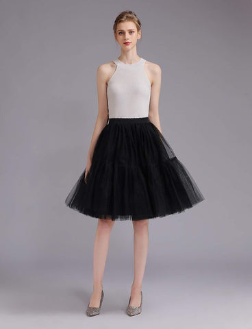 Womens Knee Length Princess Petticoat Underskirt Tulle Tutu Skirt for Prom Party P84