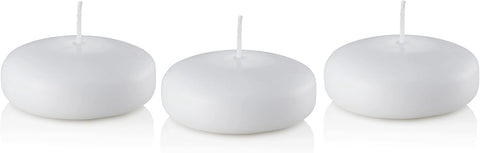 D'light Online Large White Floating Candles 3 Inch Wax Discs for Events, Weddings, Spa, Home Decor, Special Occasions, Cylinder Vases, Centerpieces, Pool and Holidays (Large - 3" (Set of 36), White)