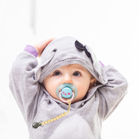 Silicone Pacifier Clip for Baby Boys Girls, Paci Holder 2 Pack