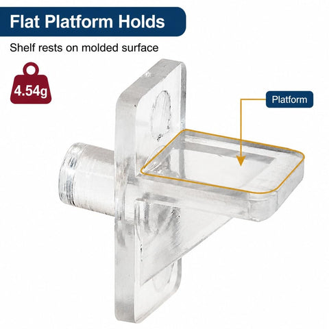 Prime-Line 1/4", Clear Plastic, Shelf Support Peg (8 Pack)