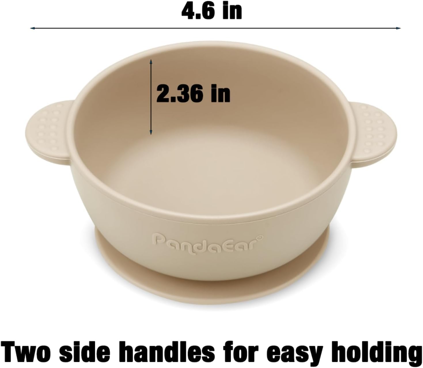 PandaEar 3 Pack Baby Bowls with Suction, Stay Put Silicone Food Bowl