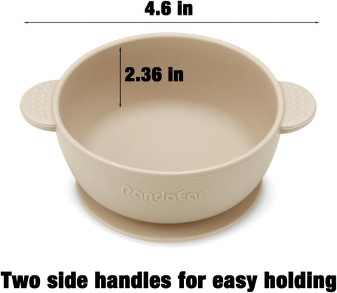 PandaEar 3 Pack Baby Bowls with Suction, Stay Put Silicone Food Bowl