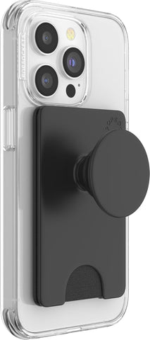 PopSockets Adhesive Phone Wallet with Grip- Black
