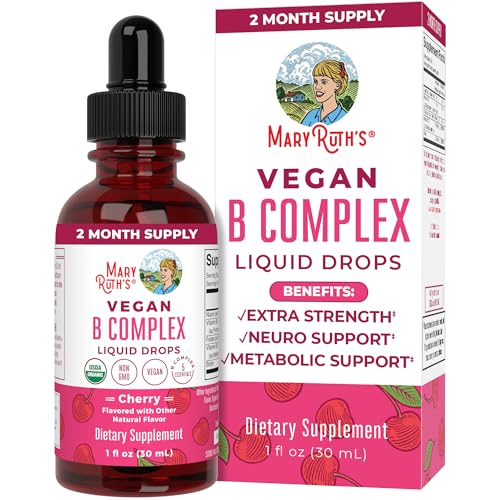 MaryRuth Organics Vitamin B Complex | B Complex Vitamins | Biotin | Vitamin B12 | Niacin | Folate | Metabolic Support Supplement | Vegan | USDA Organic | Non-GMO | Gluten Free | 2 Month Supply