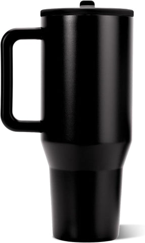 HydroJug Traveler 32oz, Insulated Tumbler with Handle & Straw, Black